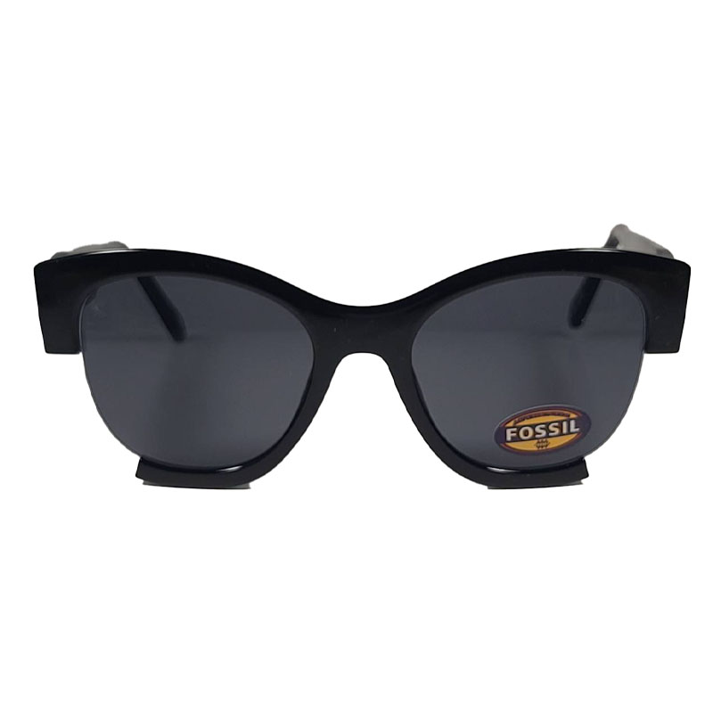 Fossil FW197 Cat Eye Oversize Sunglasses Black Frame Gray Lens 56mm عینک آفتابی اورجینال زنانه فسیل مدل FW197 گربهای اورسایز مشکی - Image 1