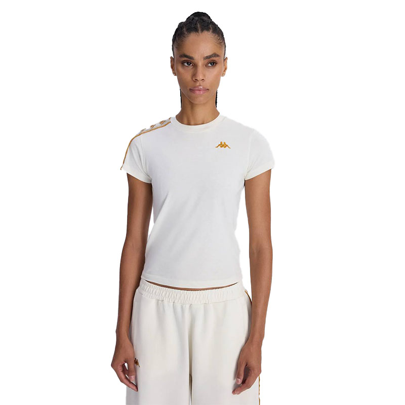 Kappa Authentic 222 Banda Pippigt Women’s White Slim Fit T-Shirt تیشرت زنانه جذب سفید کاپا - Image 1