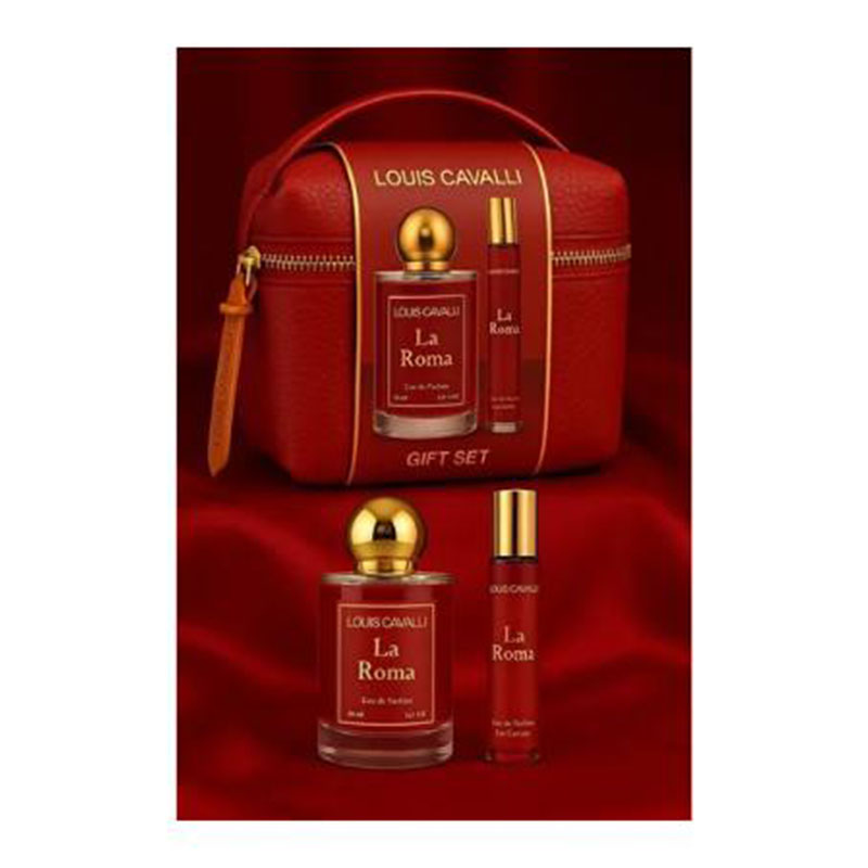 Louis Cavalli La Roma EDP 50 ml + 20 ml Women Perfume Bag Set ست عطر زنانه لوئیس کاوالی لا روما ادو پرفیوم 50 + 20 میلیلیتر (همراه کیف) - Image 1