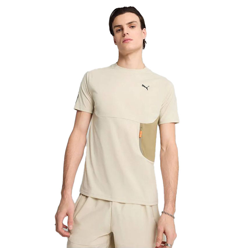 PUMA PUMATECH Pocket Men’s T-Shirt – Cream تیشرت مردانه پوما مدل PUMATECH Pocket کرم - Image 1