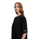 تیشرت زنانه یقه گرد مشکی یو اس پولو اسن - Image 2