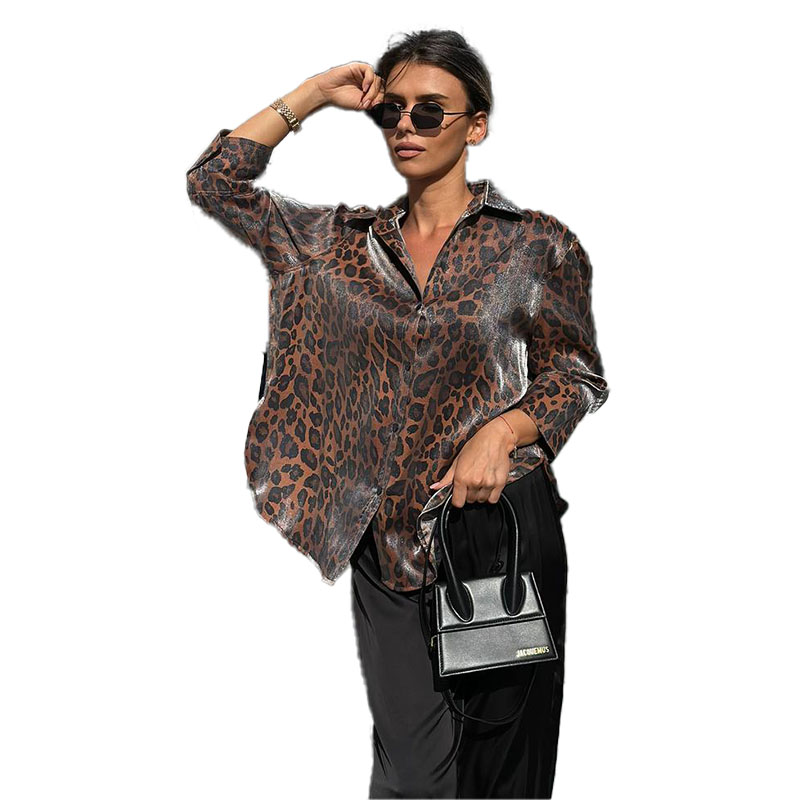 Women's leopard paperback شومیز زنانه پلنگی - Image 1